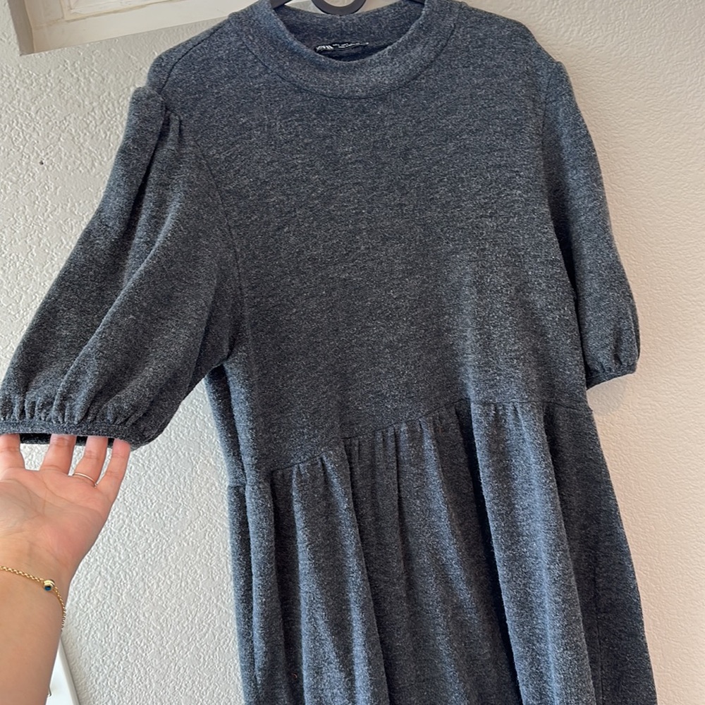 Zara midi gray knit dress - Picture 3 of 3